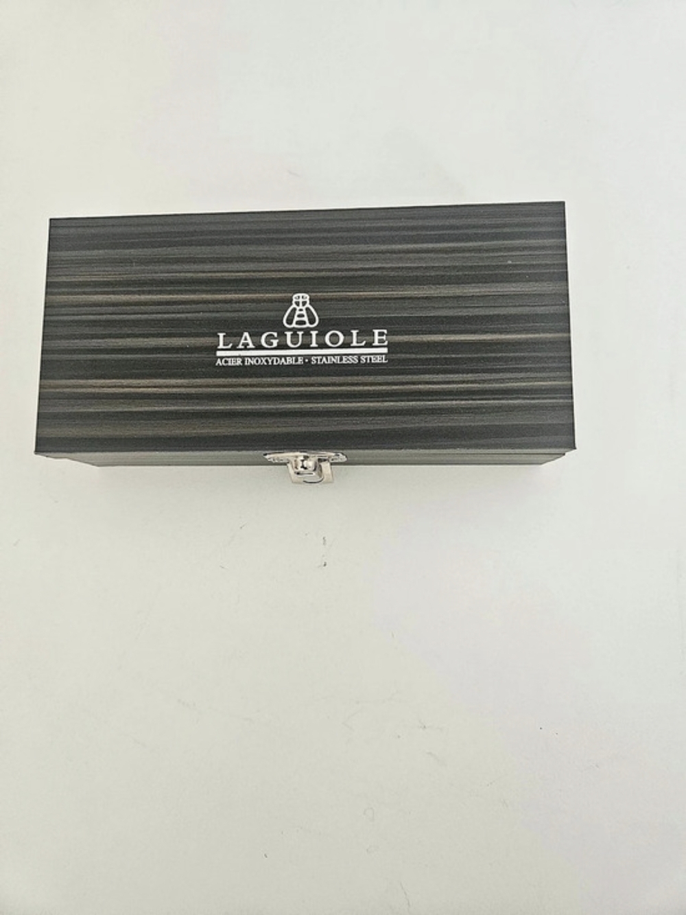 Laguiole Style de Vie 4-Piece Black Butter Spreader Set with Wood Box